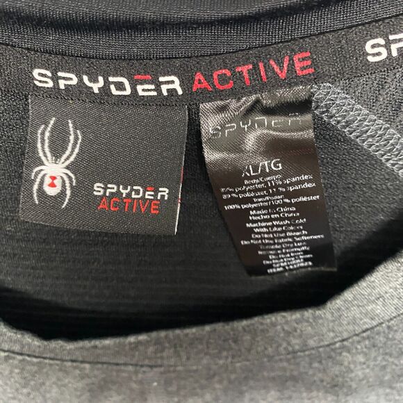 Spyder Shirt Men XL Gray Black ProWeb Performance Long Sleeve Athletic Training - Picture 3 of 8